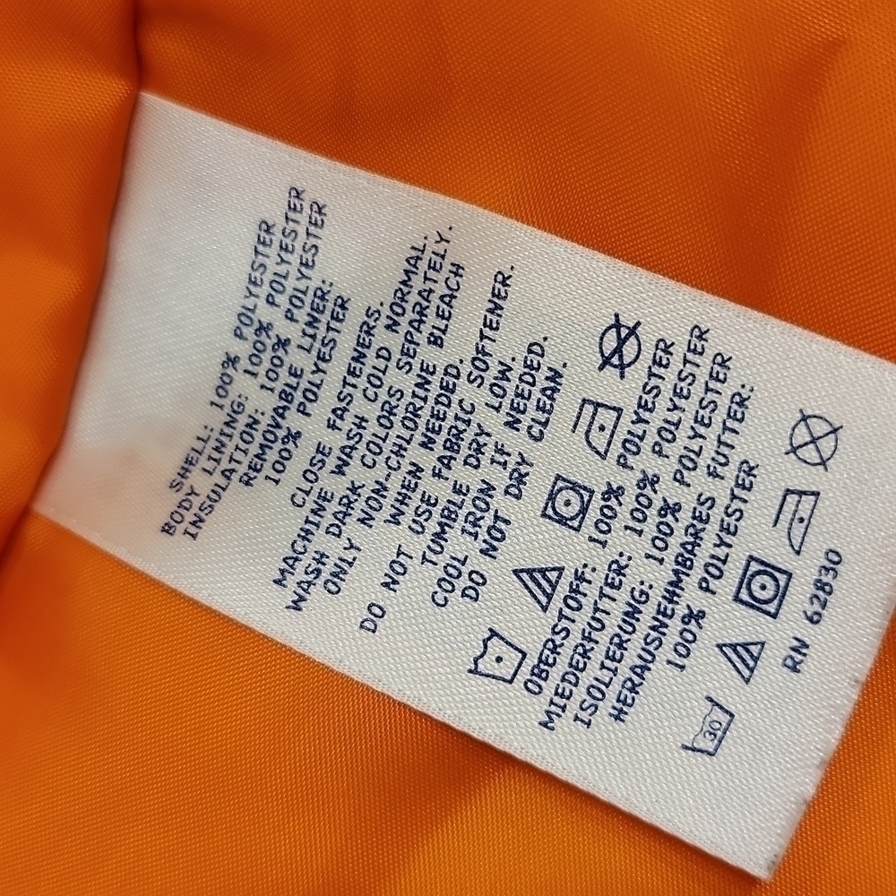 LANDS End Kids pink orange purple jacket coat with zip pockets size 14 - Picture 10 of 16
